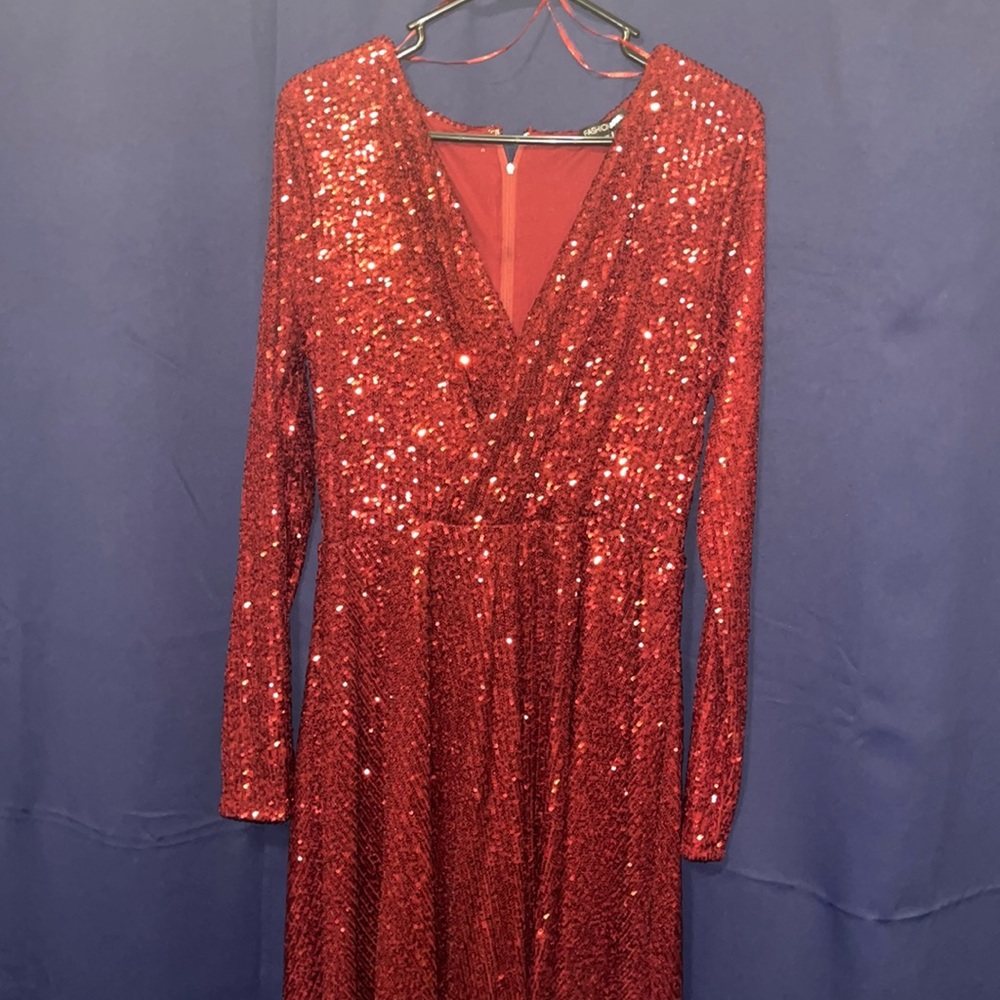 SEQUIN FLARE DRESS